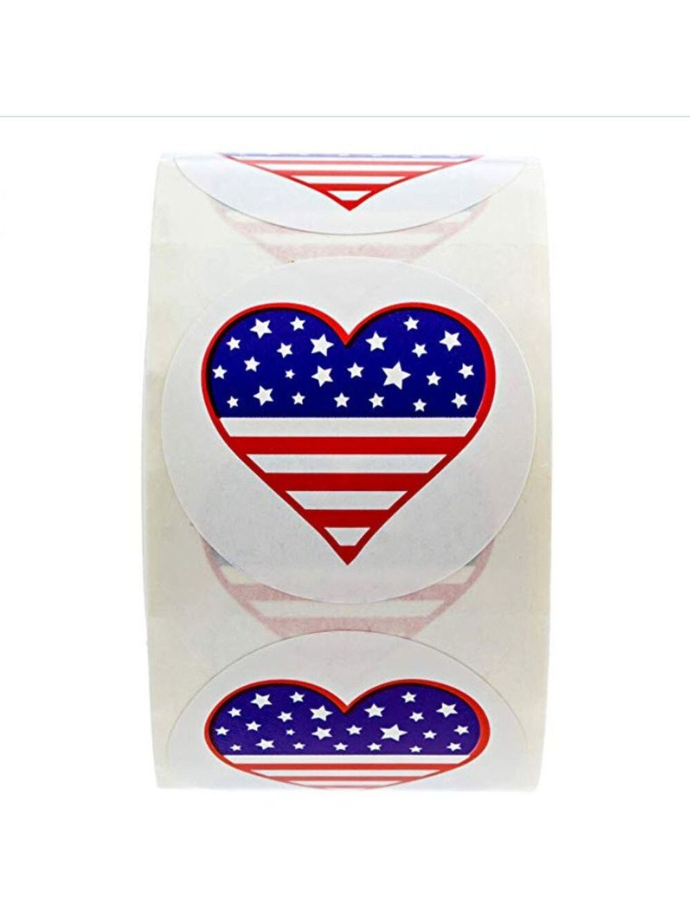 500 American Flag Heart wafer Stickers Patriotic - Picture 5 of 6